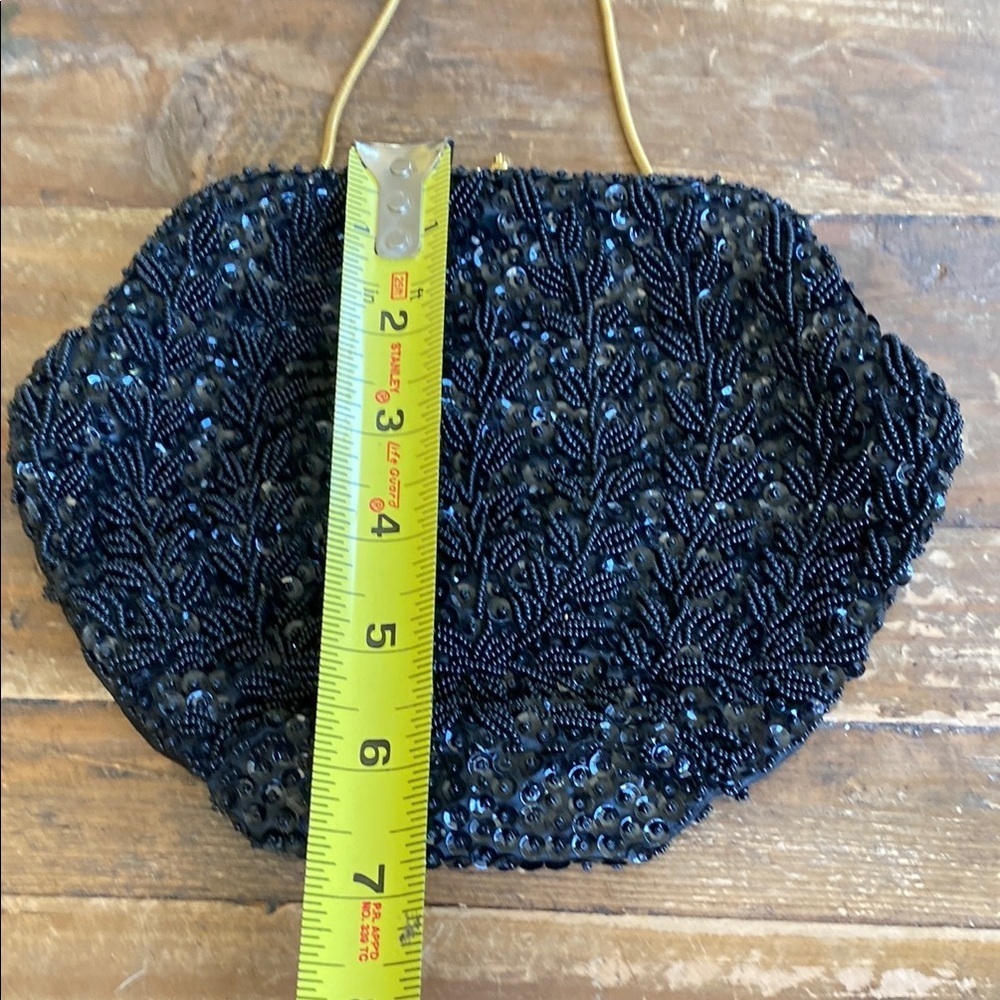 Elegant Black Beaded Women's Bag - Picture 11 of 12